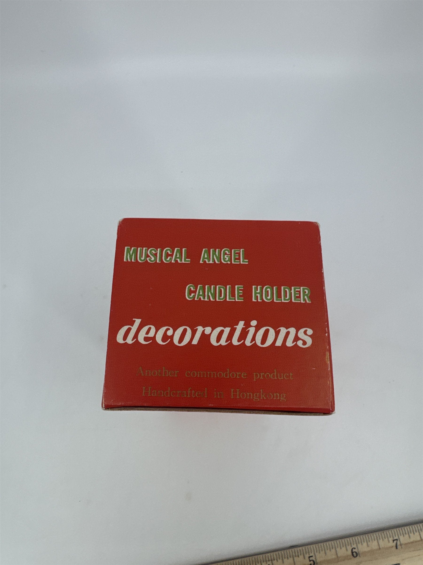 Vintage Commodore Musical Gold Toned Angel Candle Holders Christmas Decor
