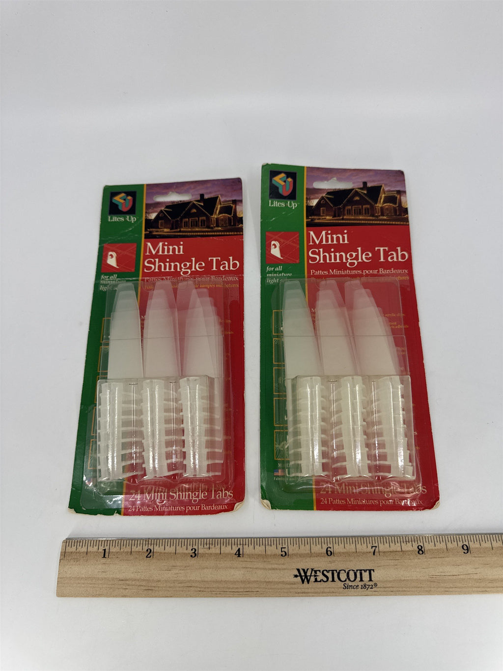 Set Of 2 Vintage Lites Up Mini Shingle Tab Christmas Light Hanger Holders