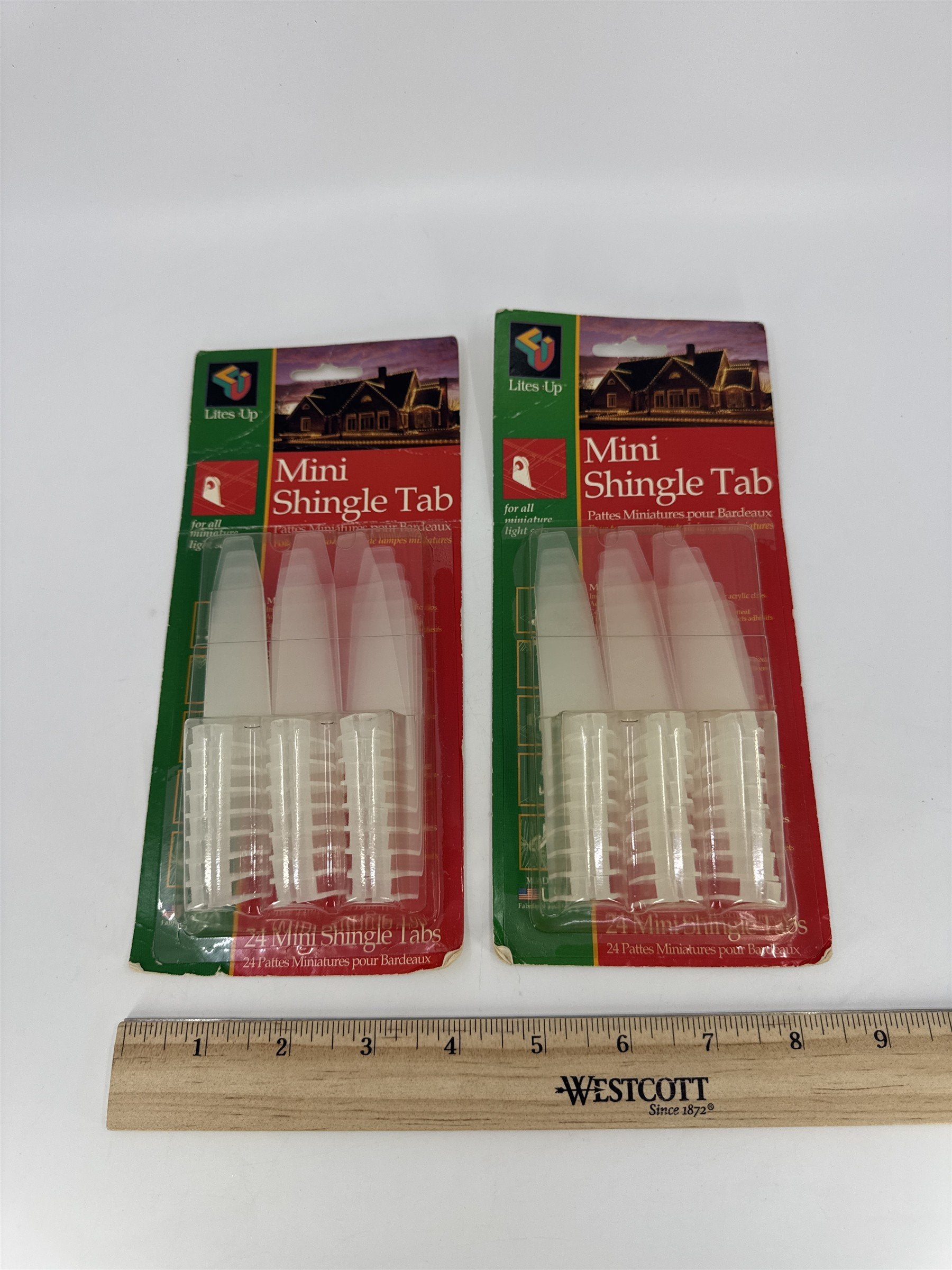 Set Of 2 Vintage Lites Up Mini Shingle Tab Christmas Light Hanger Holders