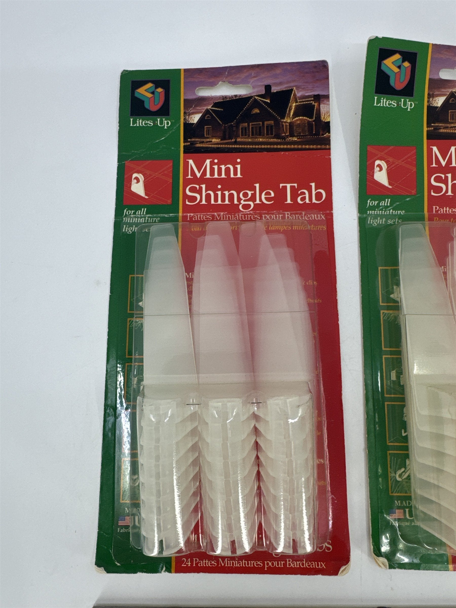 Set Of 2 Vintage Lites Up Mini Shingle Tab Christmas Light Hanger Holders