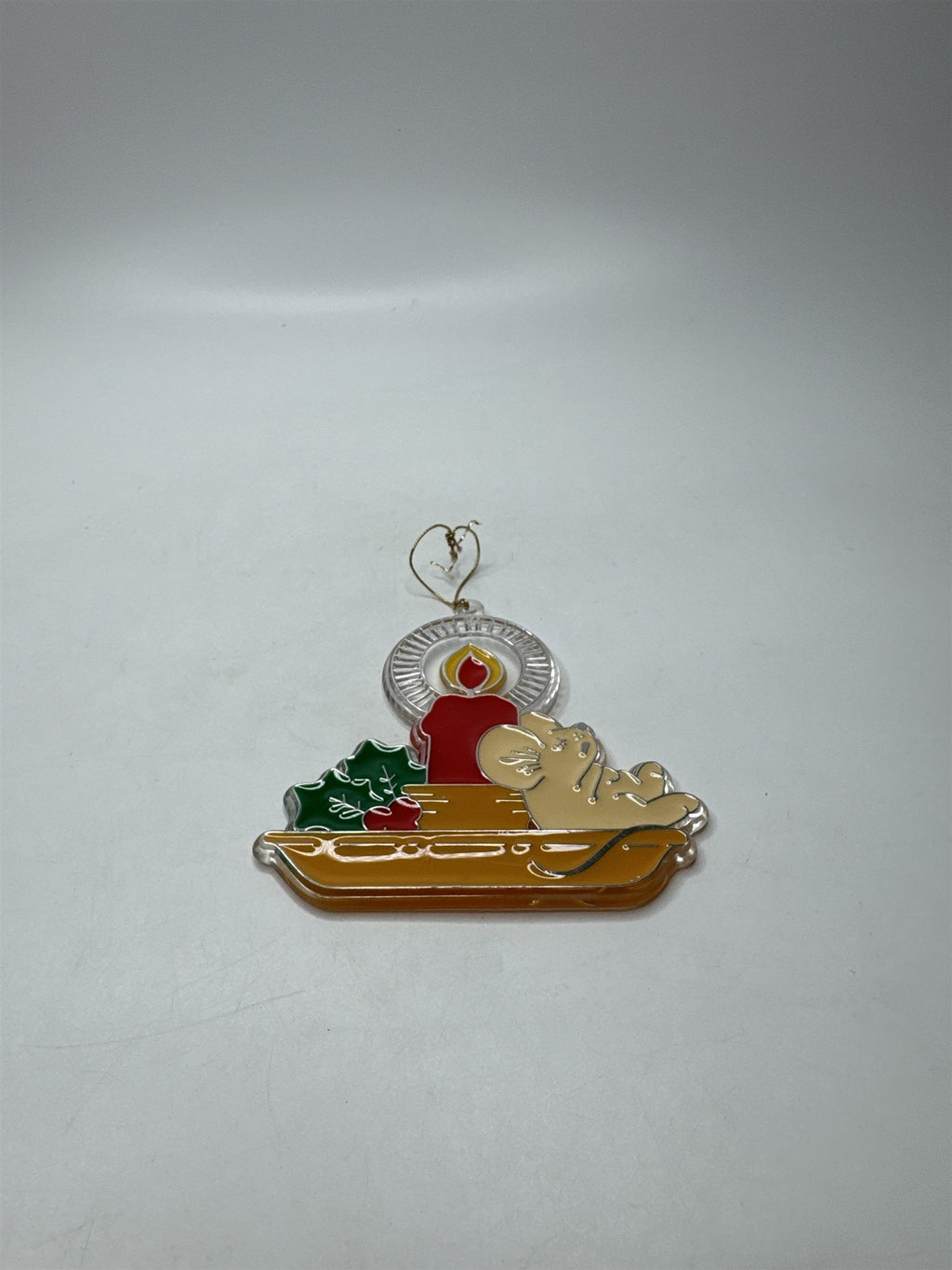Hallmark Keepsake 1981 Candle Mouse Christmas Trimmers Acrylic Ornament Vtg