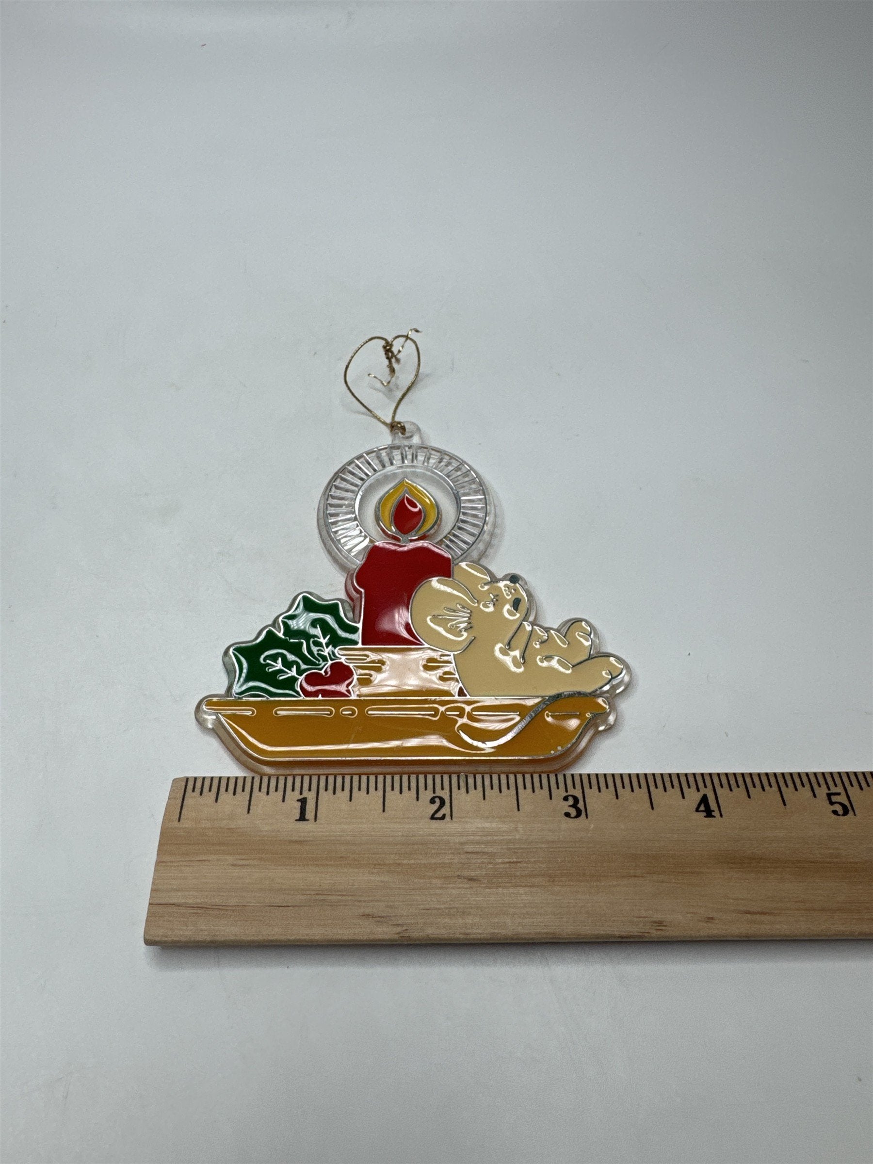 Hallmark Keepsake 1981 Candle Mouse Christmas Trimmers Acrylic Ornament Vtg
