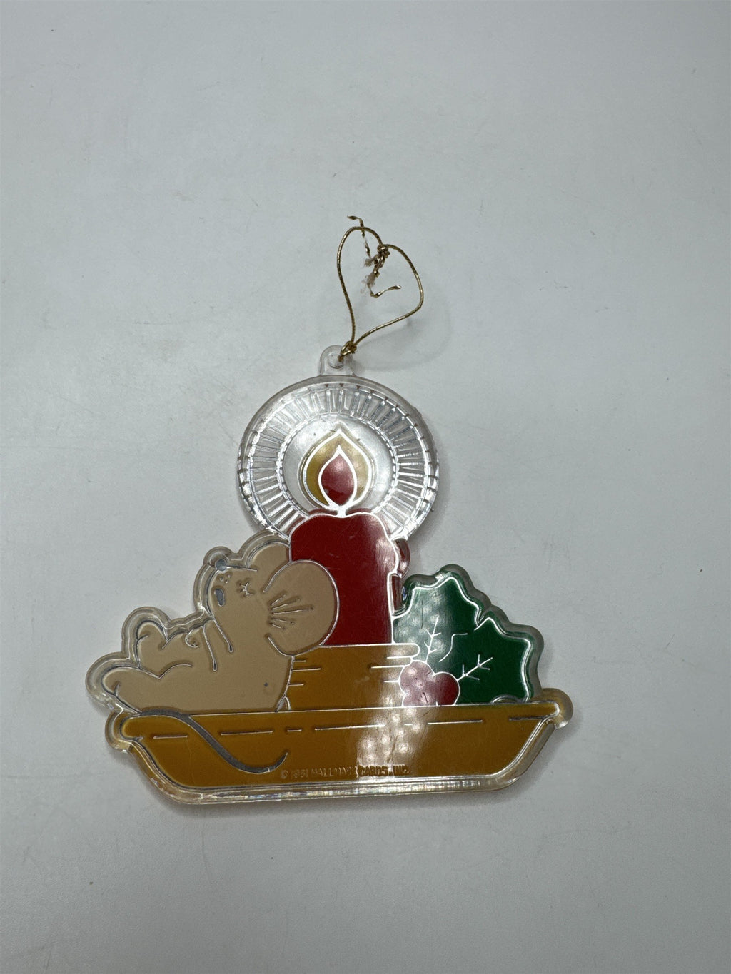 Hallmark Keepsake 1981 Candle Mouse Christmas Trimmers Acrylic Ornament Vtg