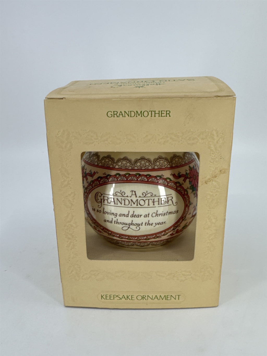 Hallmark Unbreakable Satin Christmas Grandmother Ornament Keepsake