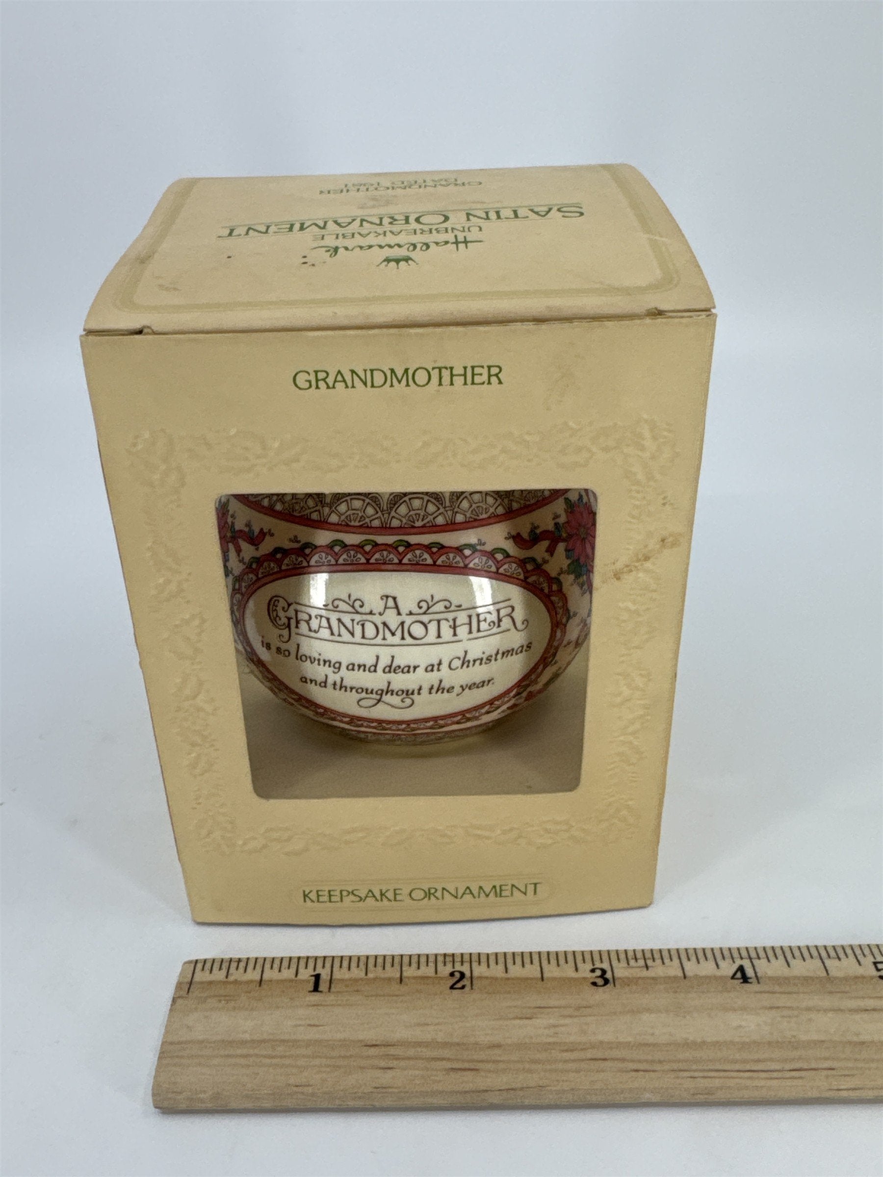 Hallmark Unbreakable Satin Christmas Grandmother Ornament Keepsake
