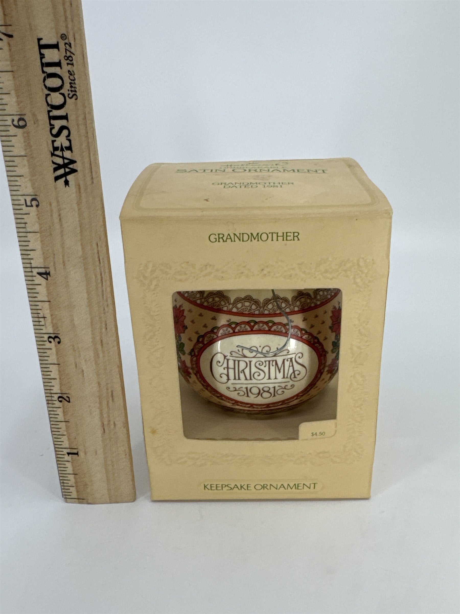 Hallmark Unbreakable Satin Christmas Grandmother Ornament Keepsake