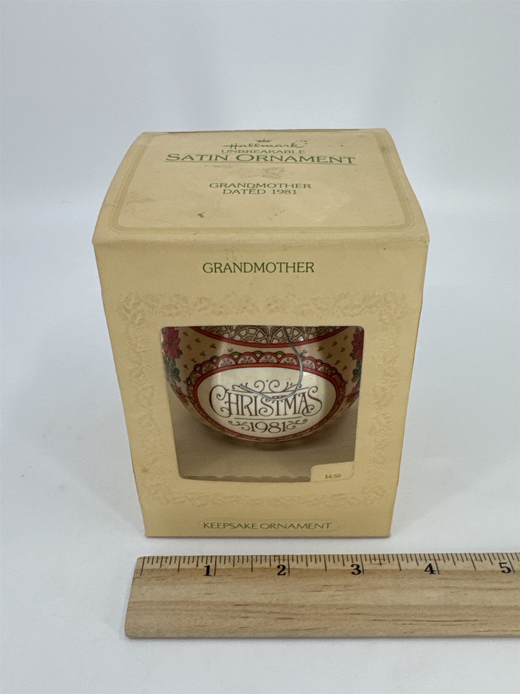 Hallmark Unbreakable Satin Christmas Grandmother Ornament Keepsake