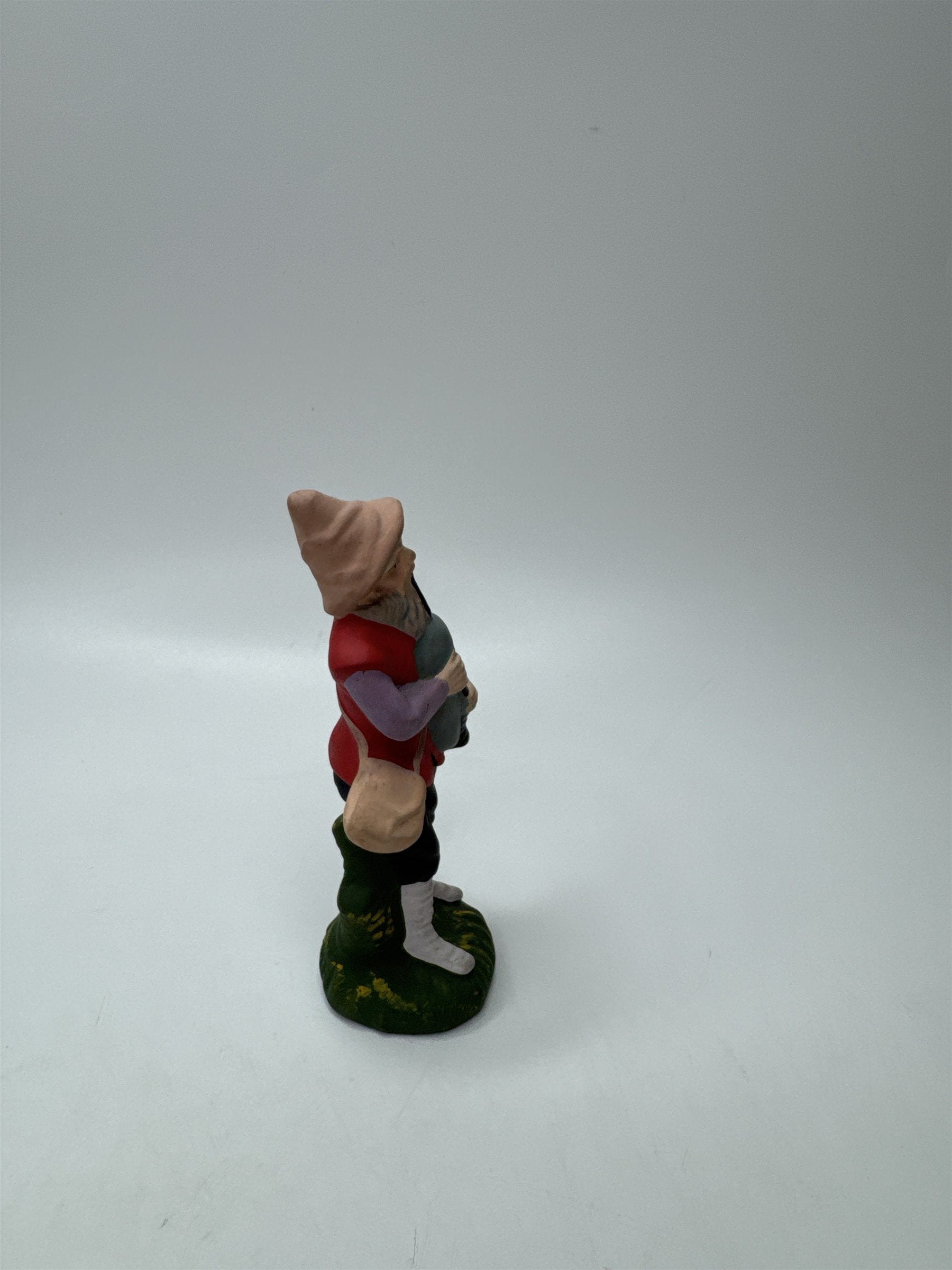 Vintage Japan Ceramic Gnome Elf Figurine Bag Pipe Player Hand Painted