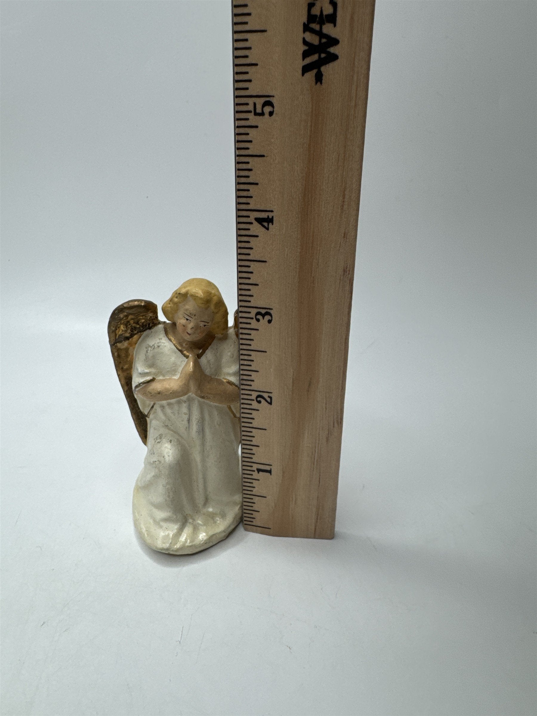 Antique German Angel Christmas Figurine Early 1900s Repaired Crack