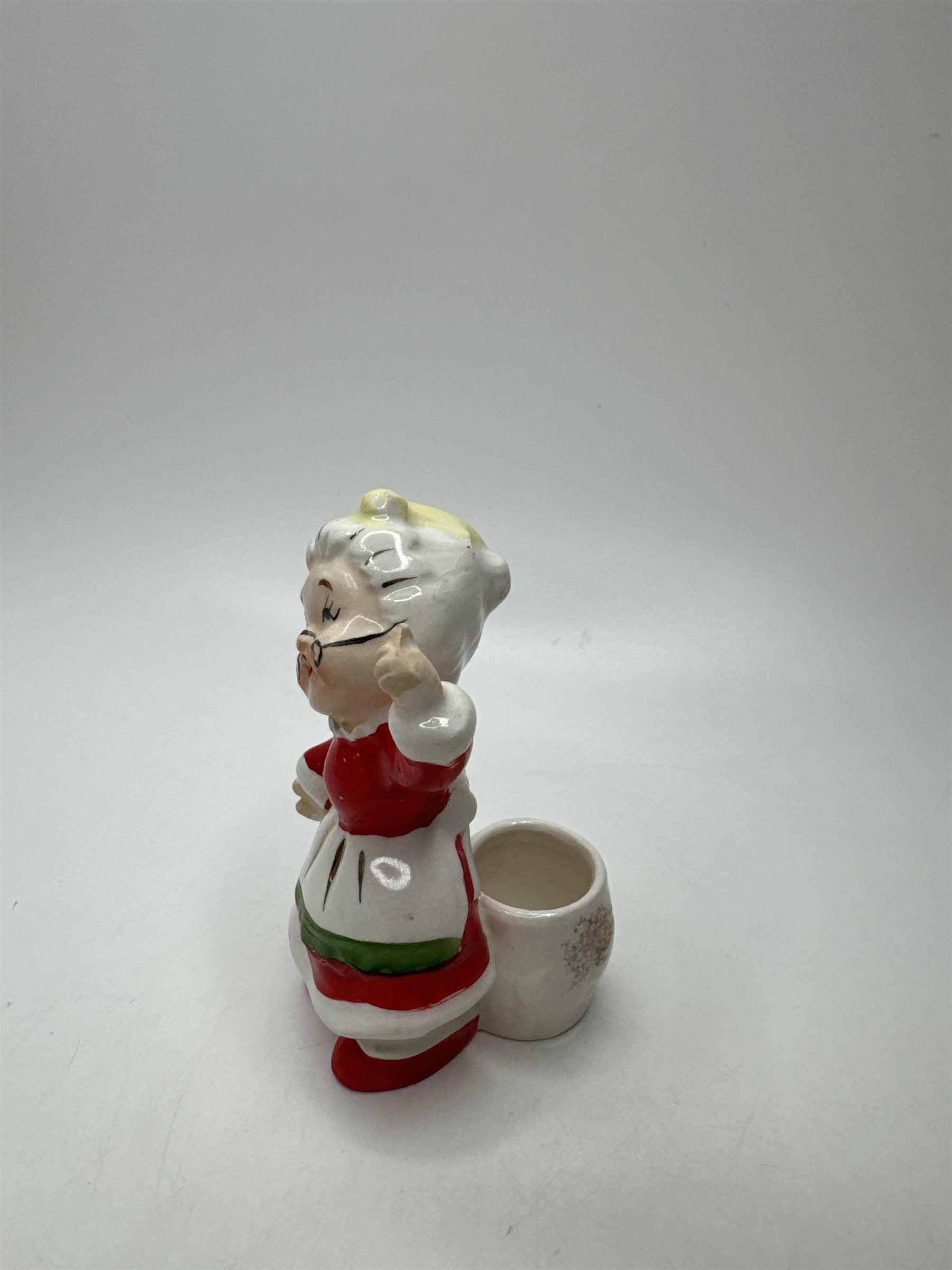 Vintage Relco Japan Mrs. Claus Figurine Candlestick Holder Ceramic Christmas