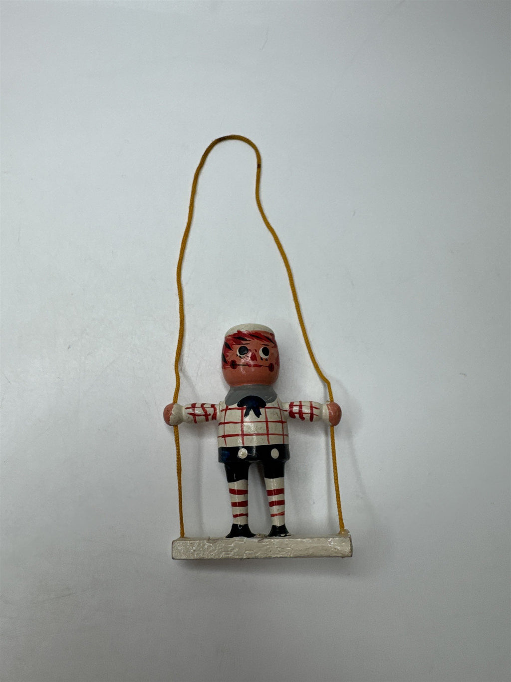 Vintage Raggedy Andy Boy Swinging Dangle Ornament Christmas Holiday Figure