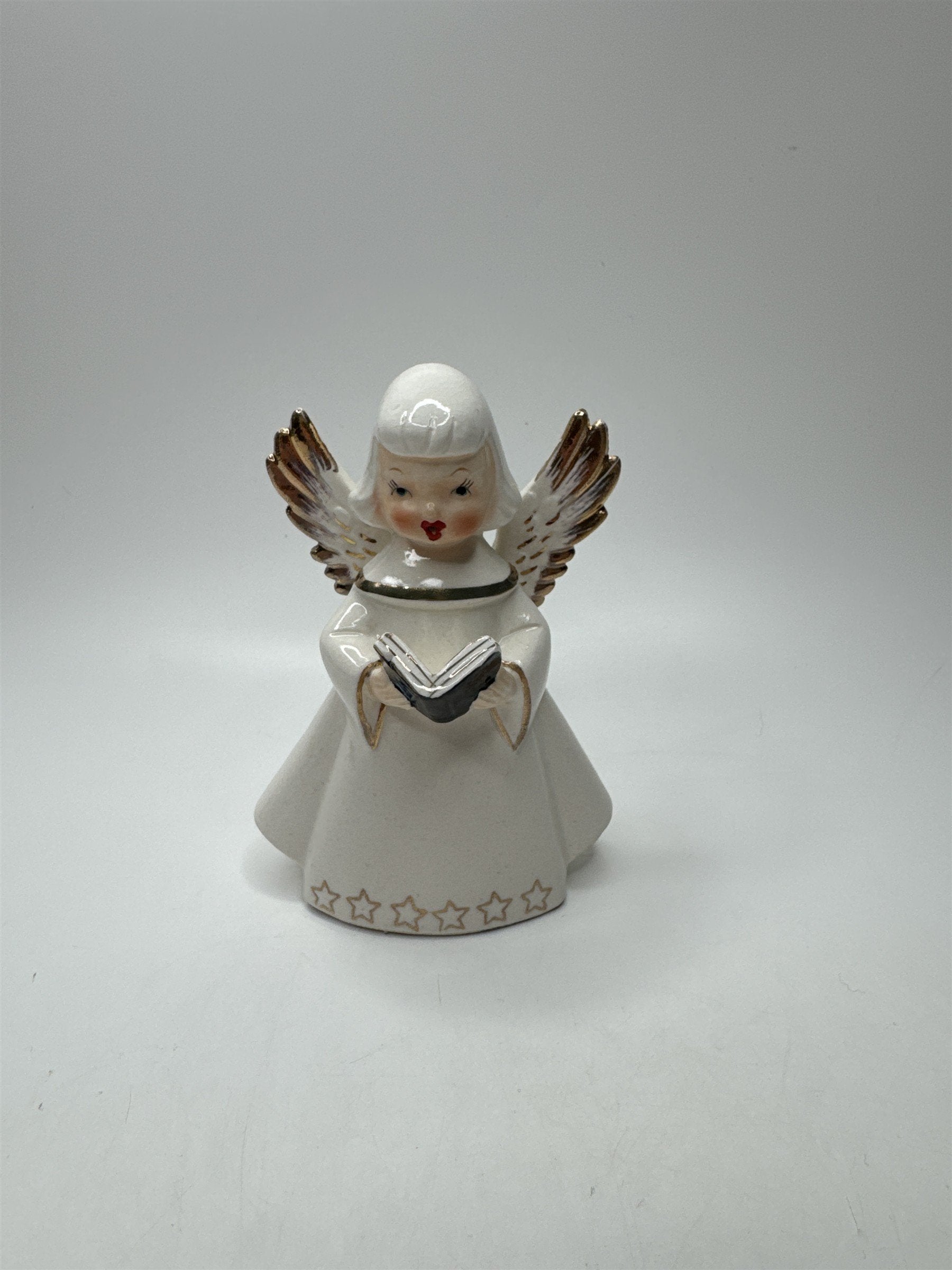 Vintage Relco Angel Figurine Reading Book Japan Ceramic Christmas Decor