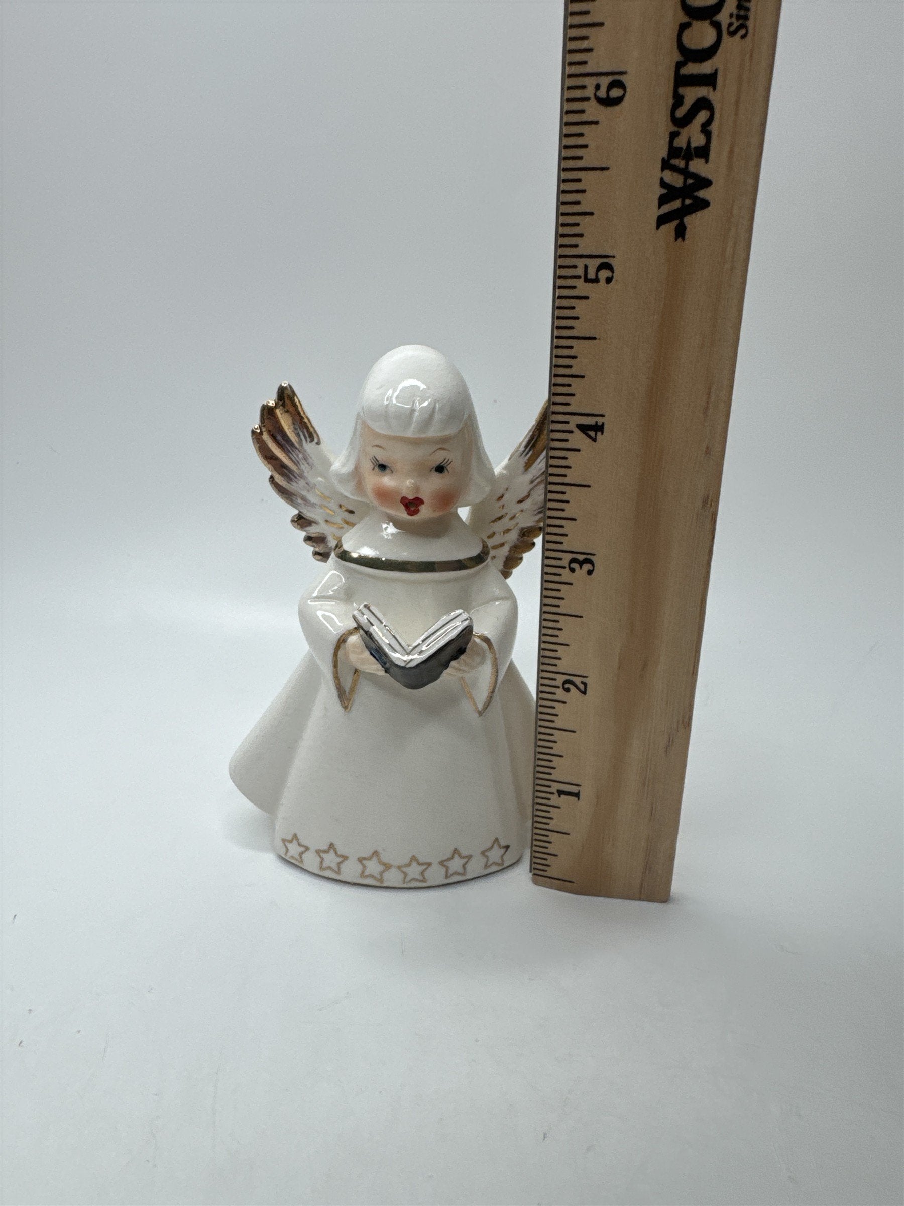 Vintage Relco Angel Figurine Reading Book Japan Ceramic Christmas Decor