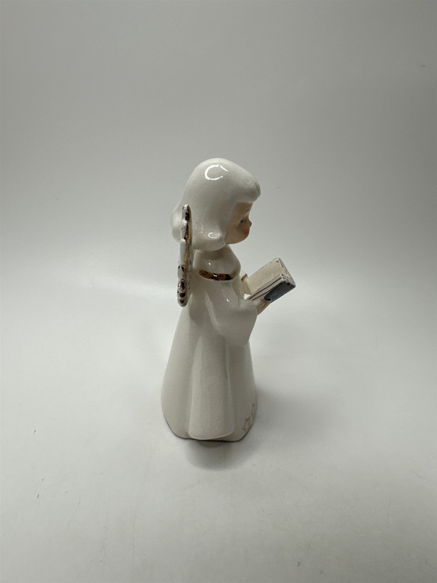 Vintage Relco Angel Figurine Reading Book Japan Ceramic Christmas Decor