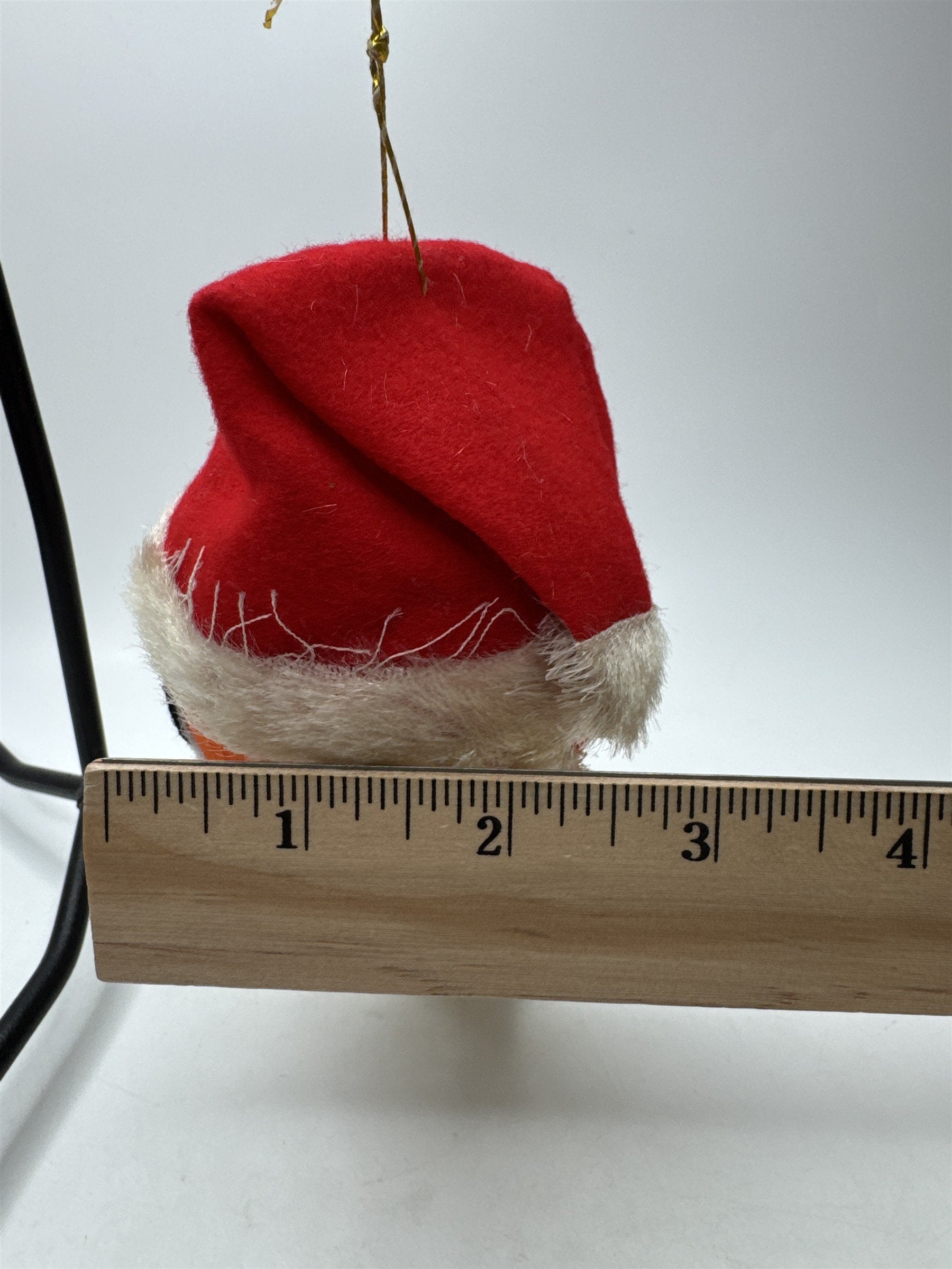 Vintage Spun Satin Santa Ball Ornament Christmas Fabric Holiday Decor Retro