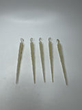 Set of 5 Vintage MCM Icicle Ornaments Cream Off White Retro Christmas Kitsch