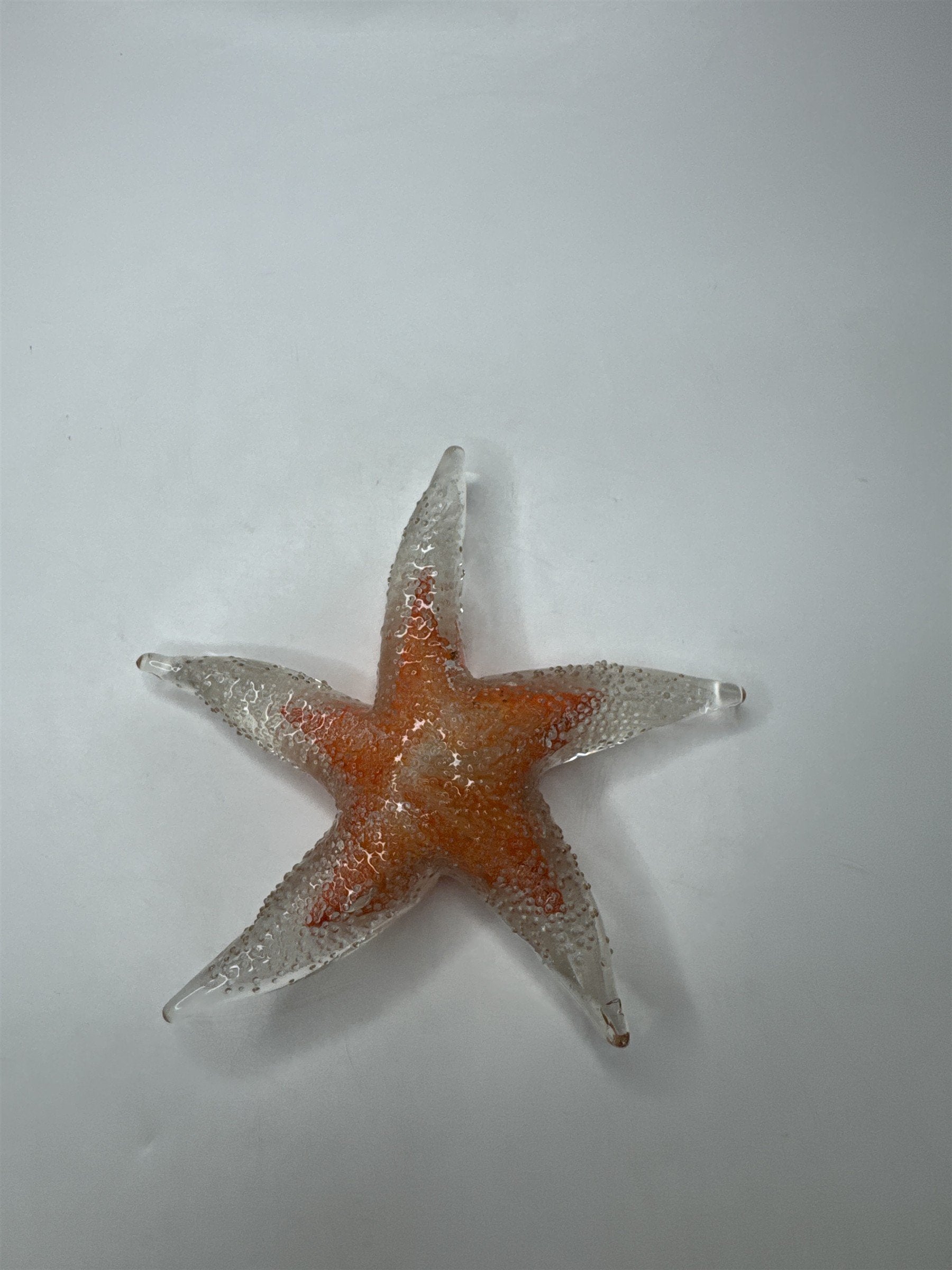 Vintage 6" Glass Starfish Paperweight Art Glass Heavy Nautical Coastal Decor