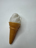 Vintage Hong Kong Plastic Ice Cream Cone Ornament Glitter Figural Kitsch MCM