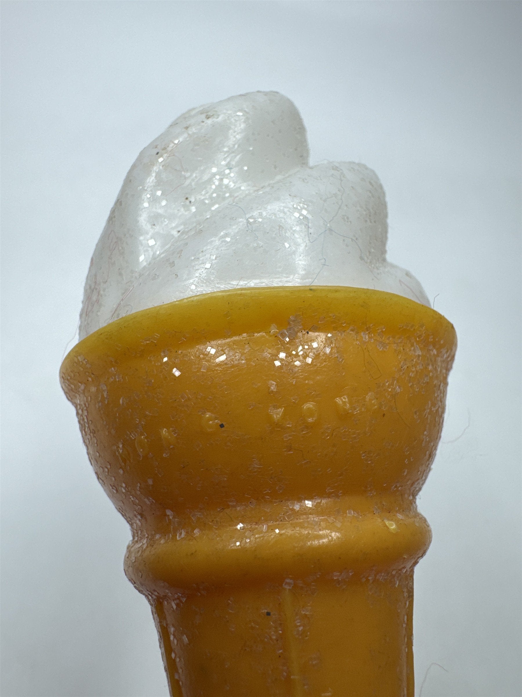 Vintage Hong Kong Plastic Ice Cream Cone Ornament Glitter Figural Kitsch MCM