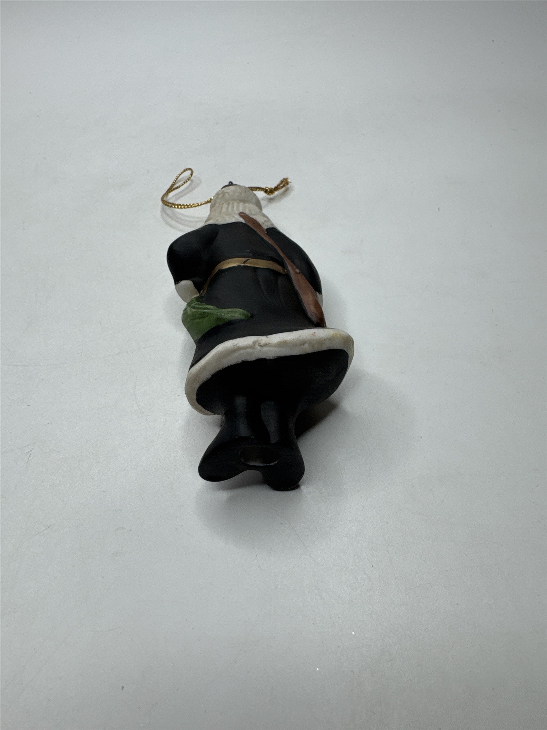 Vintage Ceramic Old Fashioned Santa Claus Hanging Ornament Christmas Tree Decor