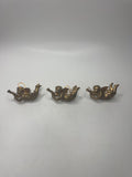 Vintage MCM Set 3 Gold Cherub Angel Trumpets Christmas Figural Kitsch