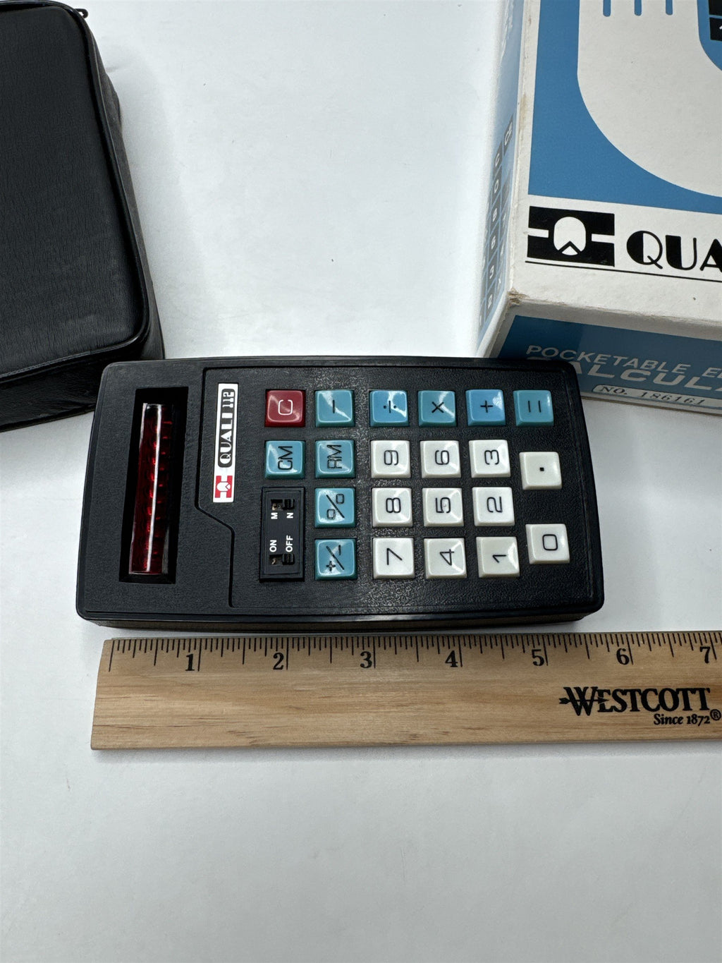 Vintage Qualitron Quali QI-112 Calculator Handheld LED Display Retro