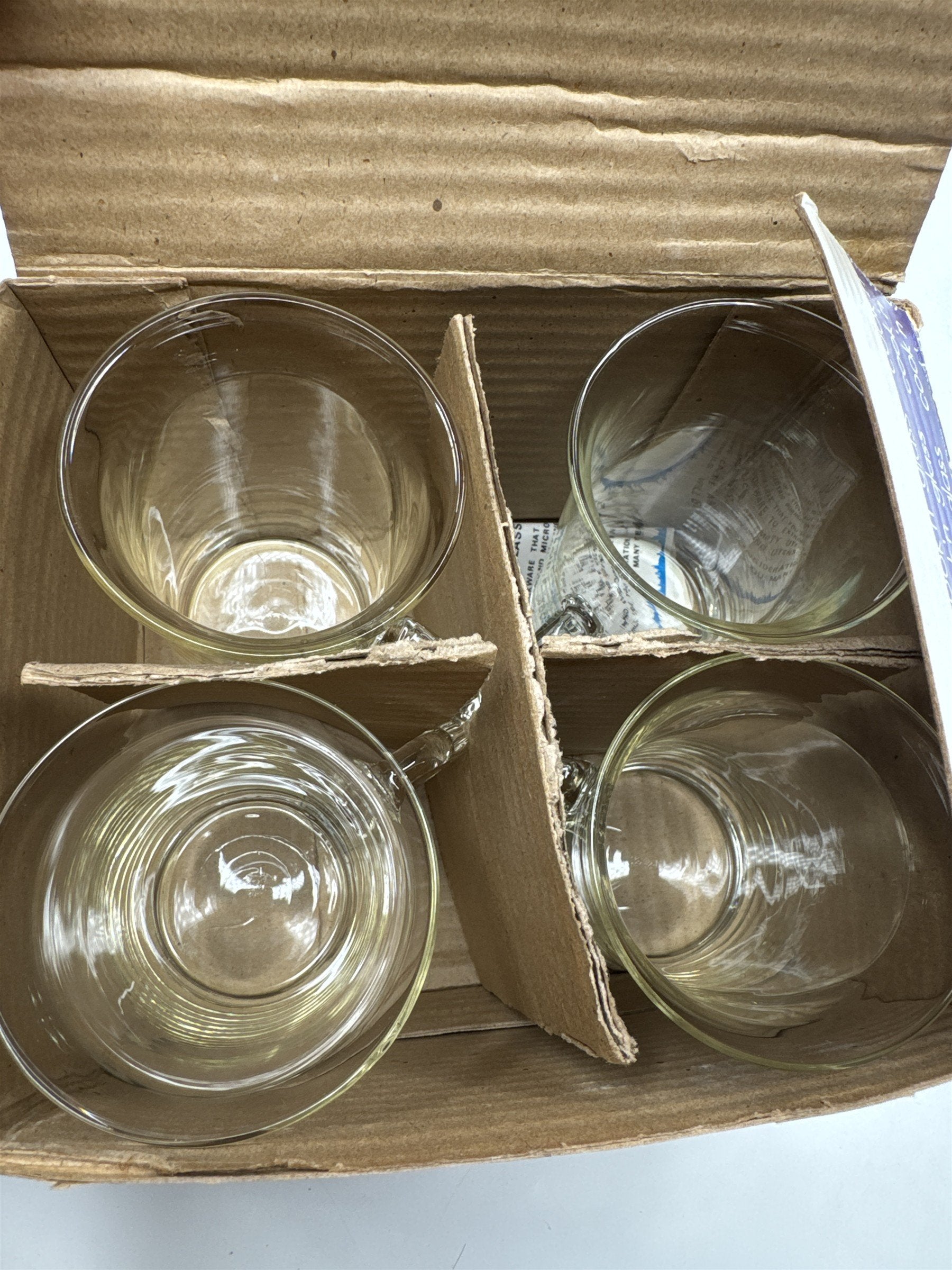 Vintage Set 4 Cook'n Glass Tastesetter Sigma Irish Coffee Mugs Barware Retro MCM