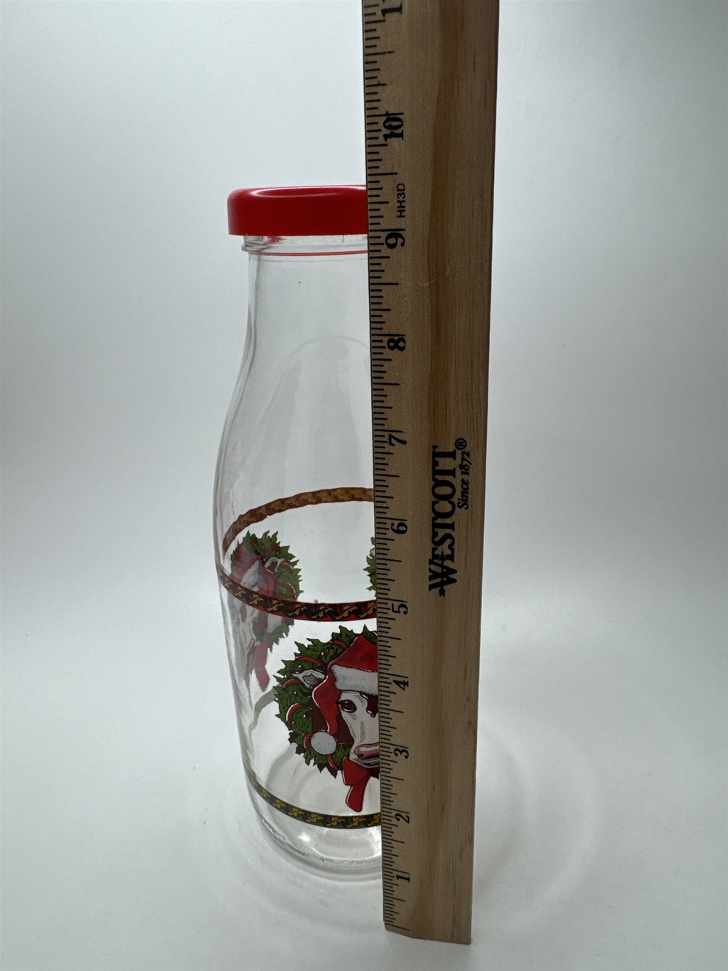Vintage Cow Glass Milk Carafe Pitcher Decanter Christmas Holiday Figural