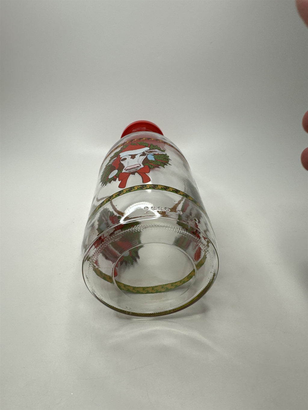 Vintage Cow Glass Milk Carafe Pitcher Decanter Christmas Holiday Figural