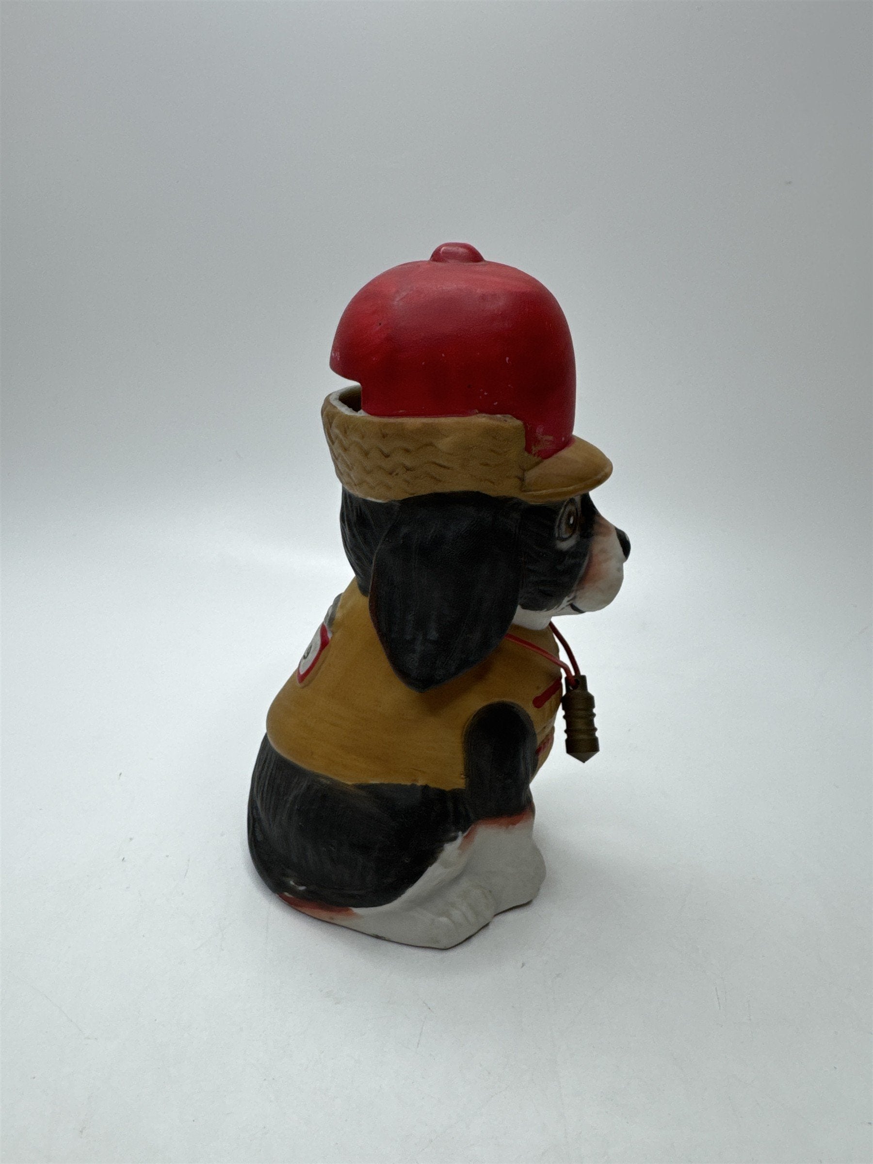 Vintage Jasco Hunting Dog Bank Figurine Red Hat Spaniel Stopper Missing