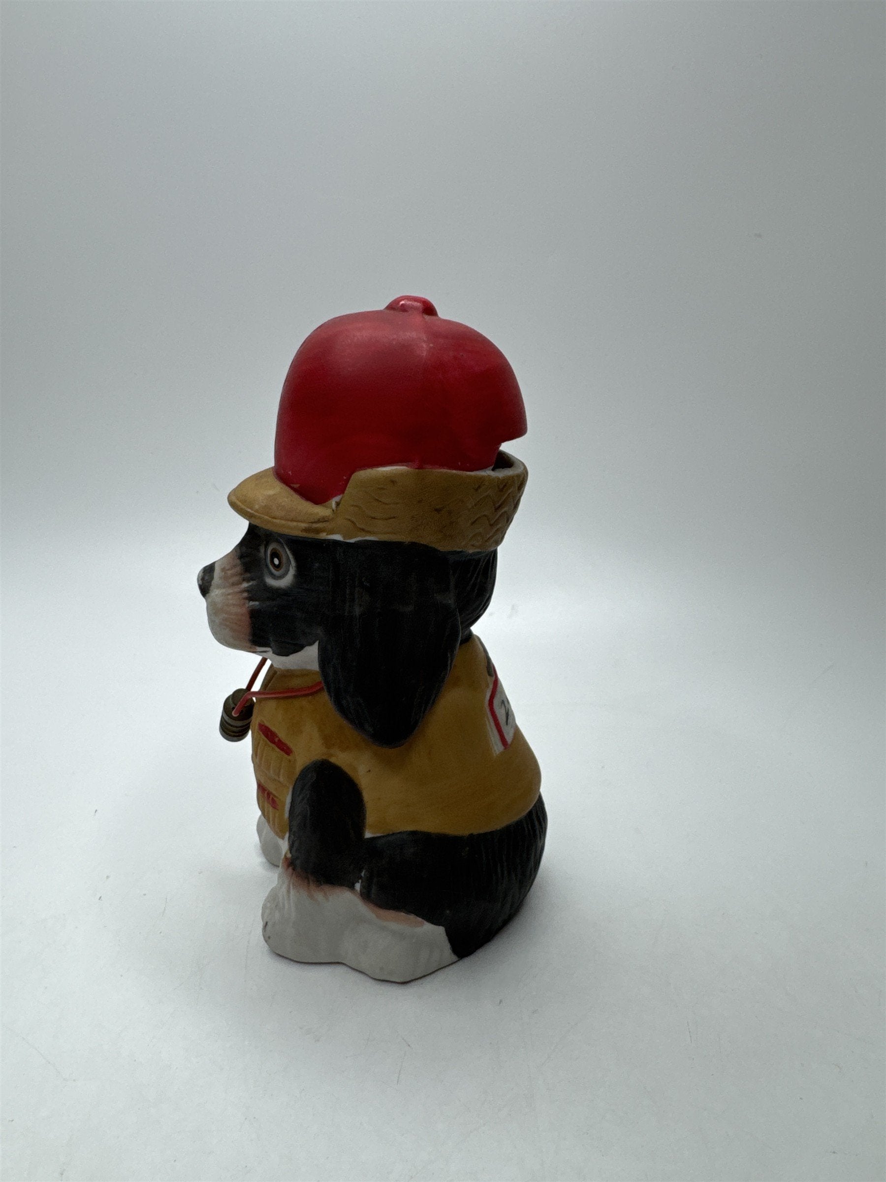 Vintage Jasco Hunting Dog Bank Figurine Red Hat Spaniel Stopper Missing