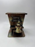 Vintage Metal Grand Piano Music Box Patina Pianist Musician Folk Art Saloon