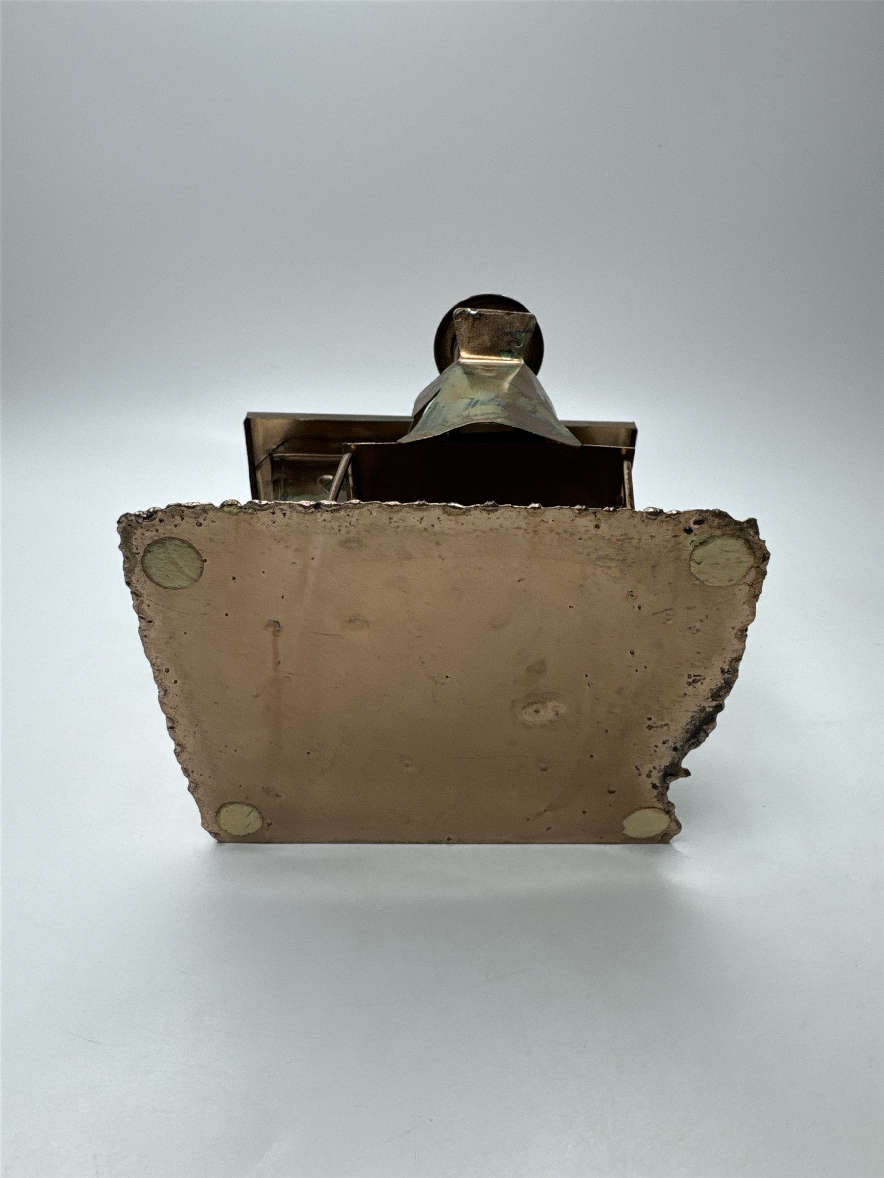 Vintage Metal Grand Piano Music Box Patina Pianist Musician Folk Art Saloon