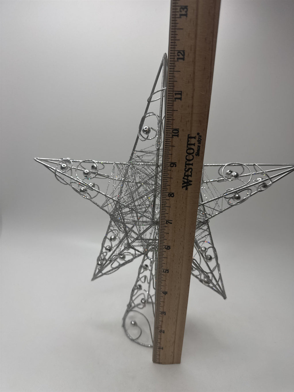 12" Silver Wire Filigree Star Tree Topper Victorian Christmas Ornament Decor