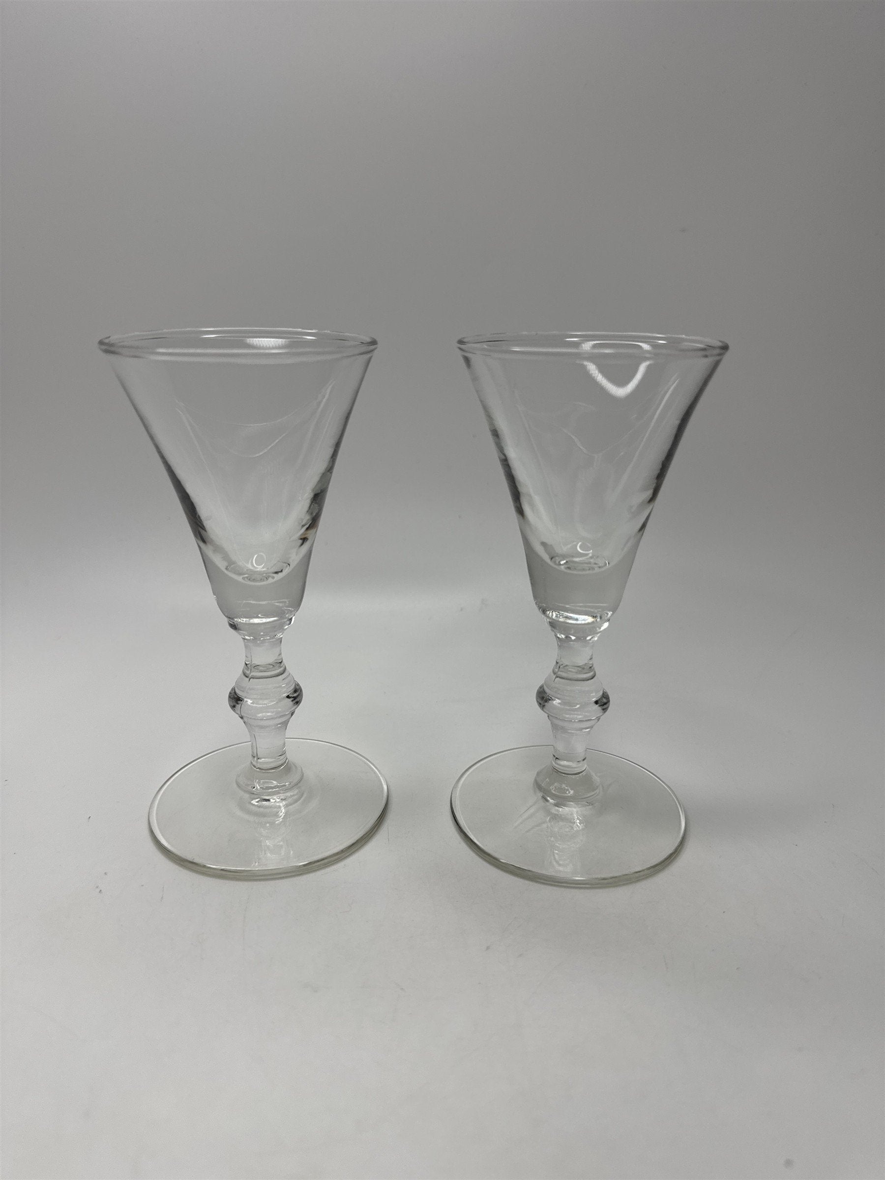 Vintage Libbey Set 2 Georgian Sherry Cordial Liqueur Glasses Barware