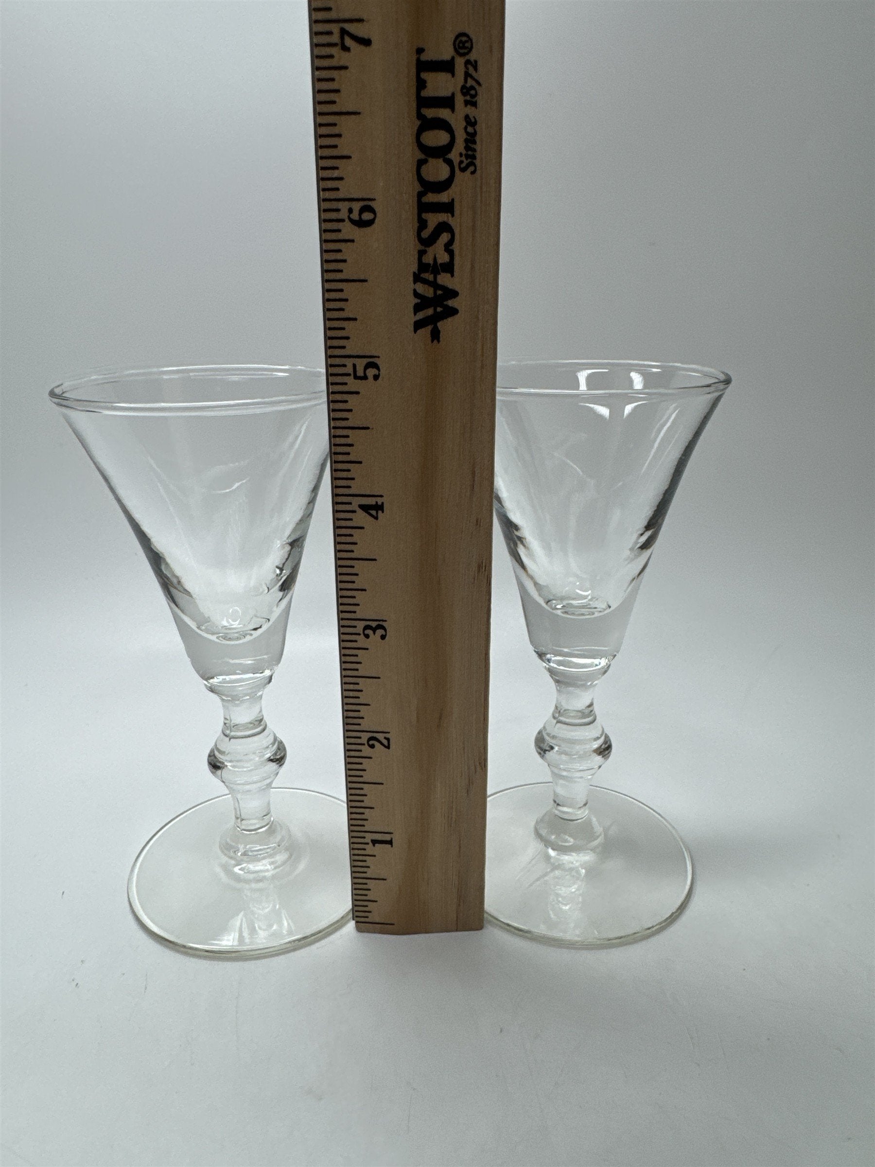 Vintage Libbey Set 2 Georgian Sherry Cordial Liqueur Glasses Barware