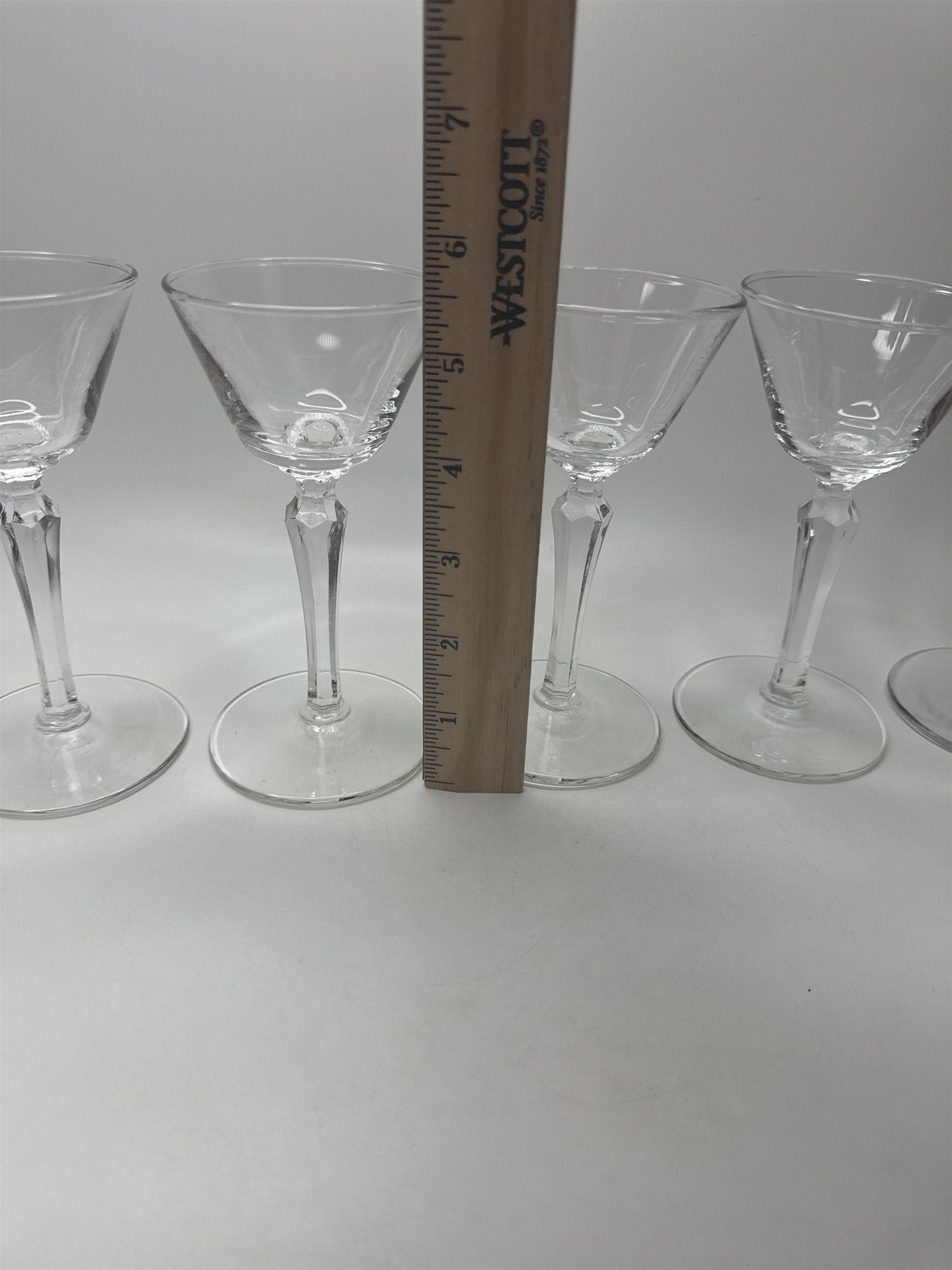 Vintage Libbey Brookdale Set 5 Water Goblets Schnapps Cordial Stemware