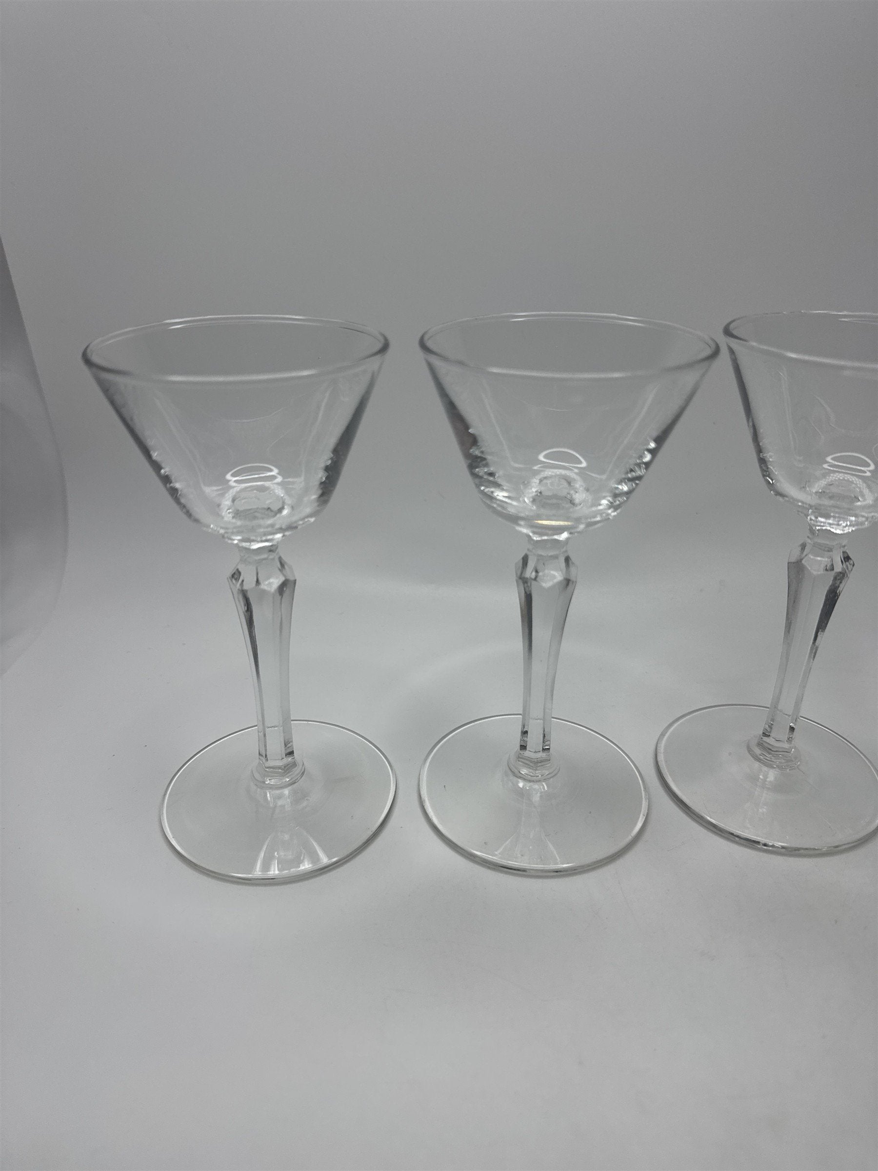 Vintage Libbey Brookdale Set 5 Water Goblets Schnapps Cordial Stemware