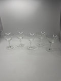 Vintage Set 5 Floral Etched Goblets Depression Glass Champagne Sherbet Coupe