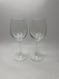 Vintage Set 2 Ribbed Stem Wine Glasses Goblets Barware