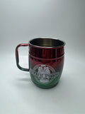 Vintage Pirate Pete's Soda Pop Mug Red Green Ombre Metal Jolly Roger Tankard