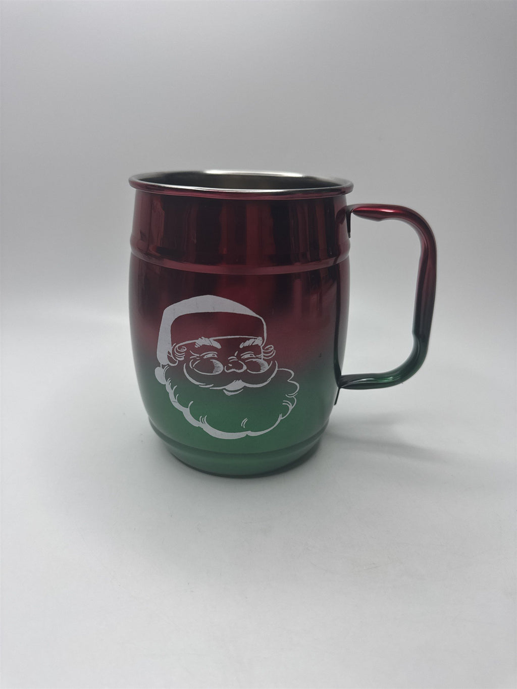 Vintage Pirate Pete's Soda Pop Mug Red Green Ombre Metal Jolly Roger Tankard