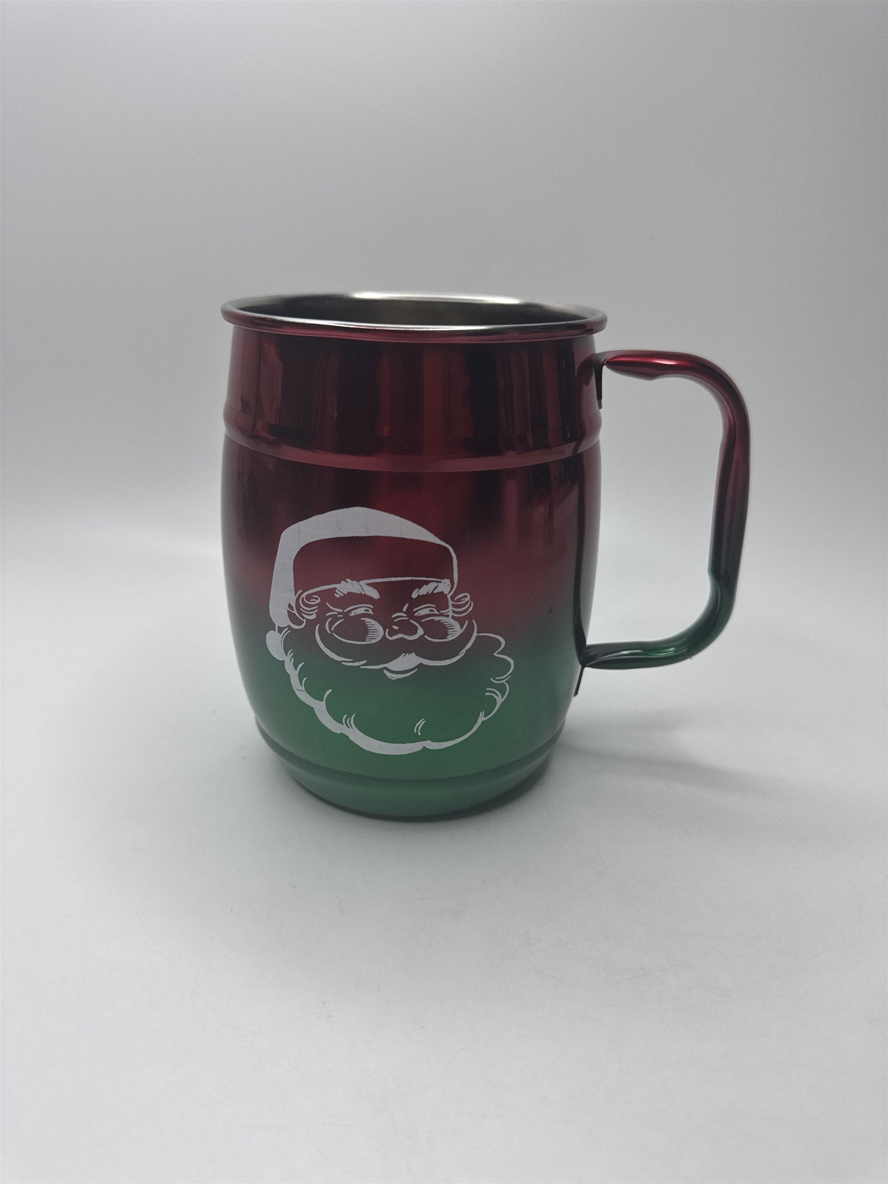Vintage Pirate Pete's Soda Pop Mug Red Green Ombre Metal Jolly Roger Tankard