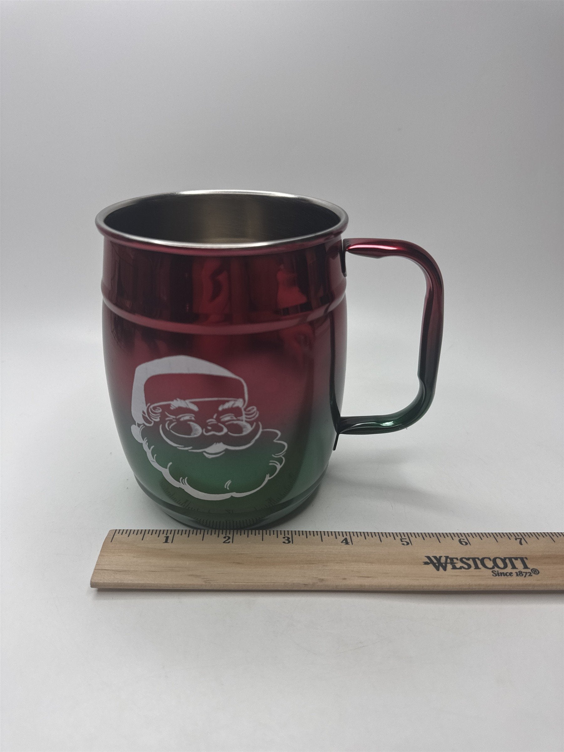 Vintage Pirate Pete's Soda Pop Mug Red Green Ombre Metal Jolly Roger Tankard
