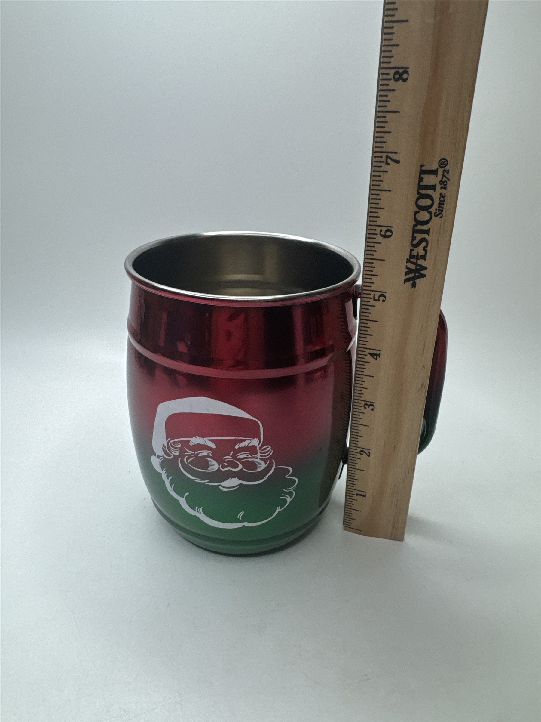 Vintage Pirate Pete's Soda Pop Mug Red Green Ombre Metal Jolly Roger Tankard