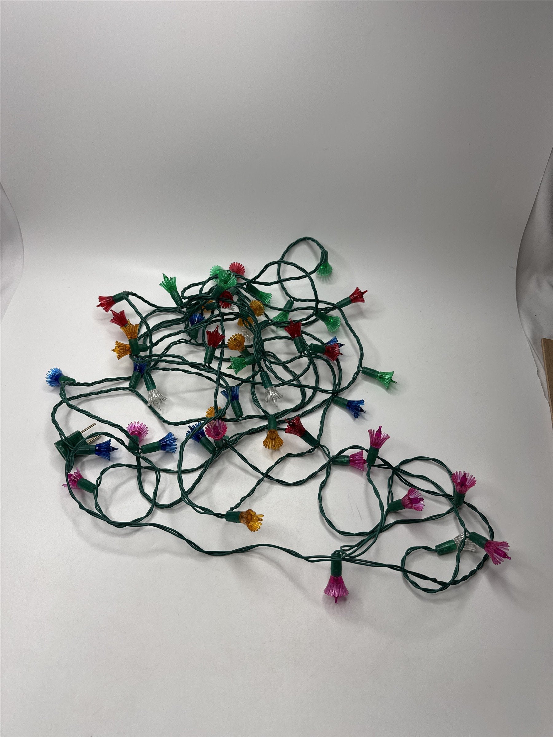 Vintage Tulip Flower String Lights Multicolored Christmas Holiday *Some Cracked*