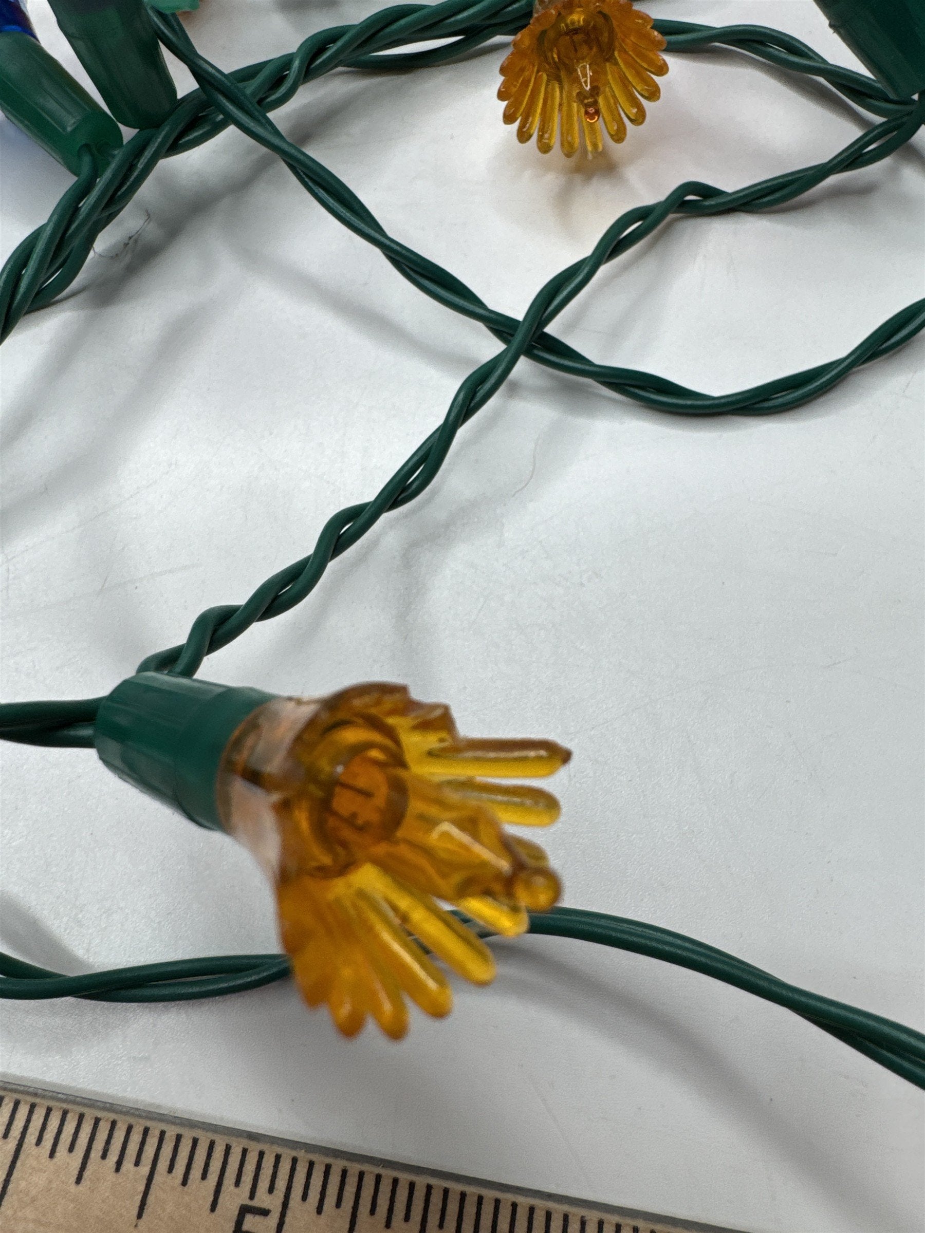 Vintage Tulip Flower String Lights Multicolored Christmas Holiday *Some Cracked*