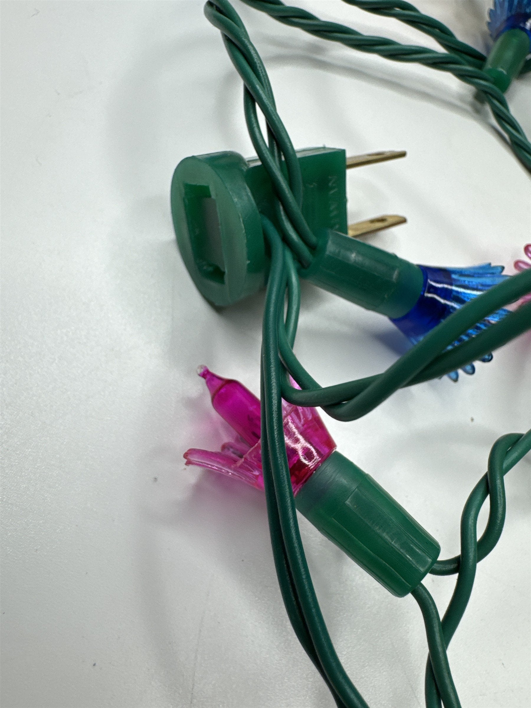 Vintage Tulip Flower String Lights Multicolored Christmas Holiday *Some Cracked*
