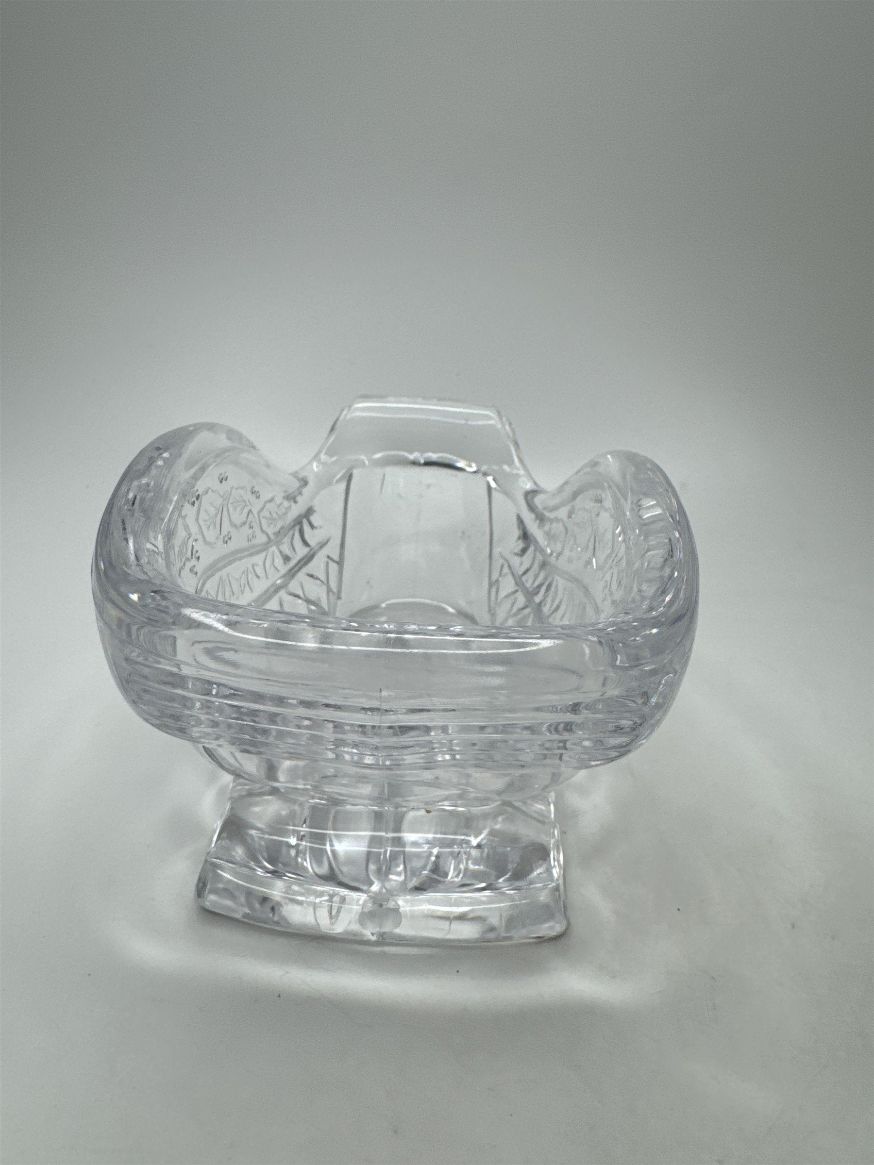 Vintage Clear Glass Acrylic Santa Sleigh Candy Dish Pressed Figural Xmas Decor