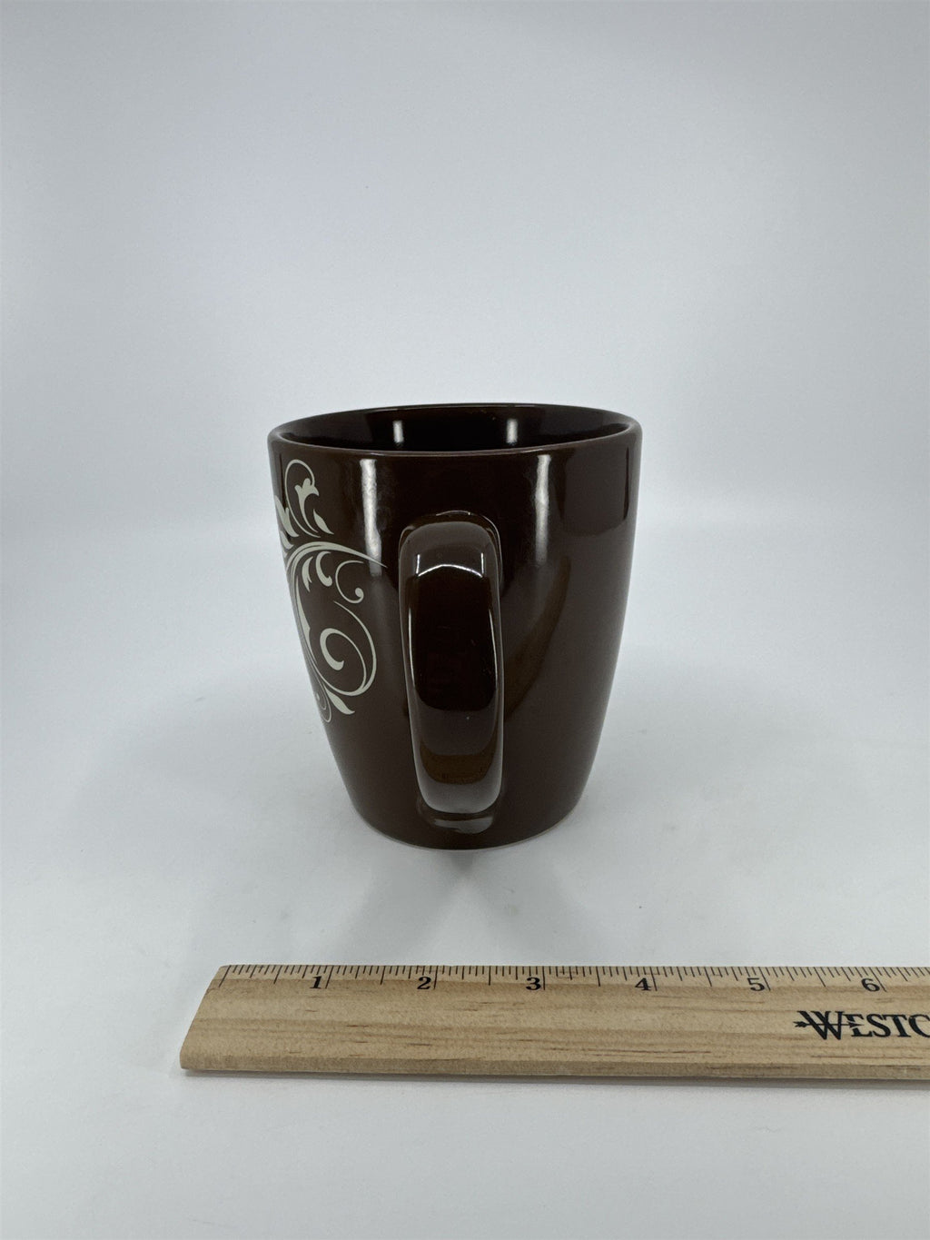 Vintage DesignPac Ceramic Floral Brown Coffee Drinking Mug